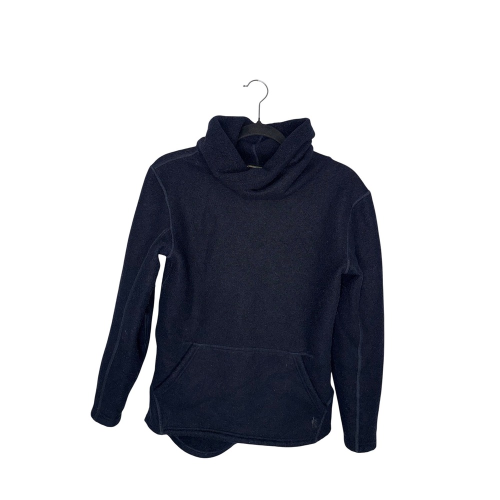 Smartwool Fleece Funnel Neck Pullover Women XS Navy Blue Excellent Wool Blend